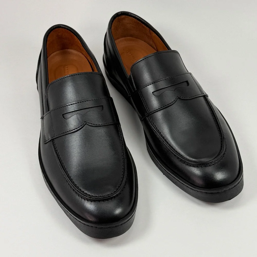 Allen Edmonds Randolph Shoes Mens Black Leather Penny Loafers Sneaker | 8 E